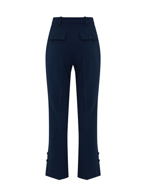 Pantalone smoking in crepe con bande in raso Oltremare Elisabetta Franchi | PA08651E2DC8